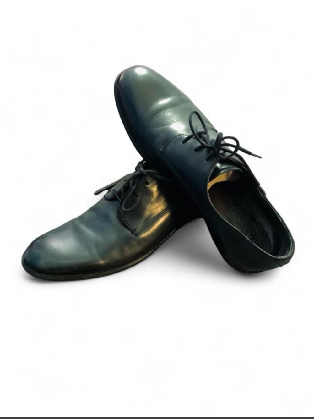 John Varvatos Men's Leather Derby Shoes Black Size: 11